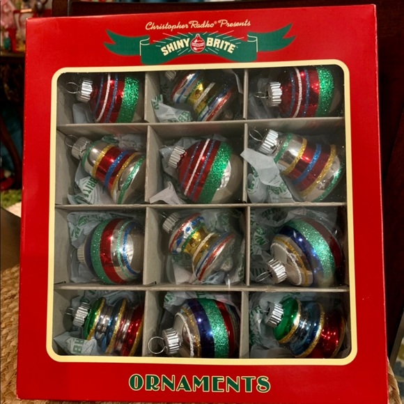 Christopher Radco Shiny Brite Christmas Retro Ornaments - Picture 1 of 3